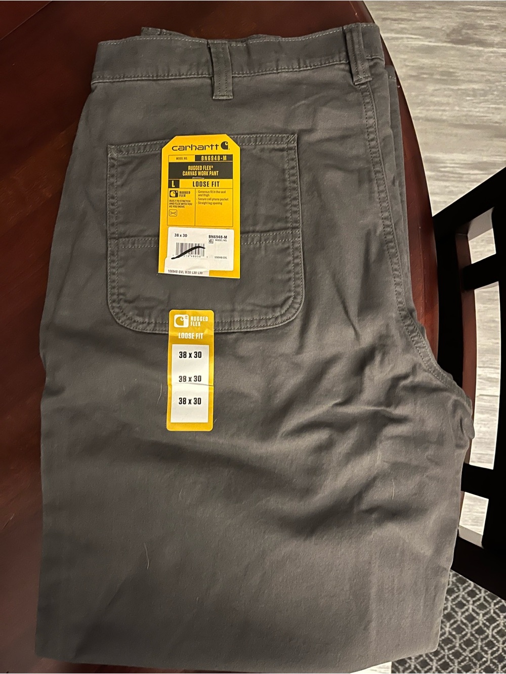 Carhartt Loose Fit Rugged Flex Pants - Charcoal Gray 38x30 work pants